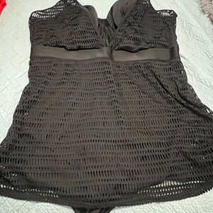 Plus size LB Black Mesh Swimsuit dress . Size 44DDD.